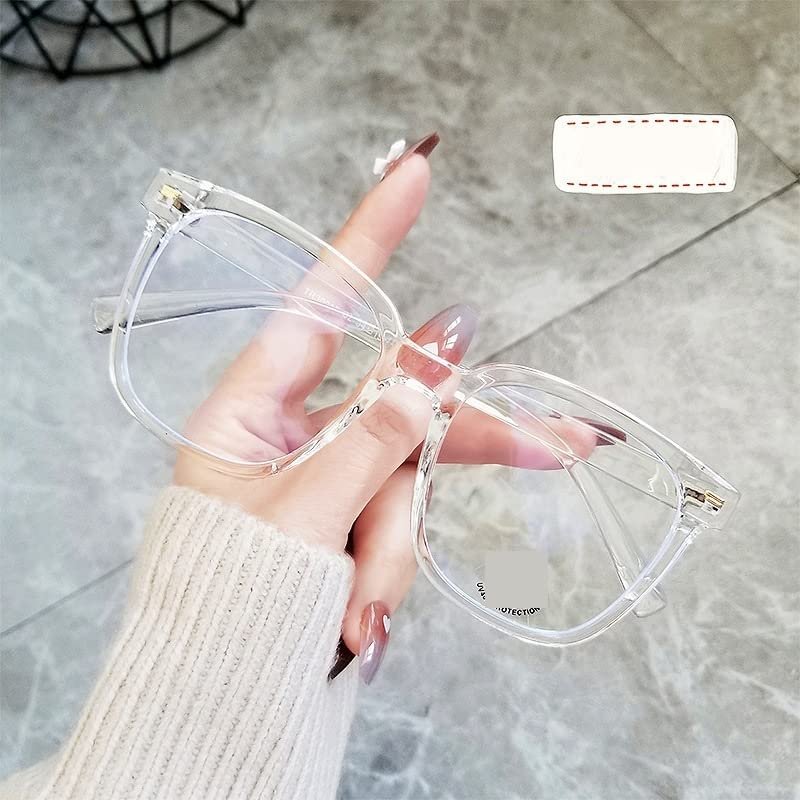 URISMO Trendy Oversized Reading Glasses, Fashion TR90 Anti Blue Light Readers, Anti Eye Strain Unbreakable Eyeglasses (Color : White, Size : +150)