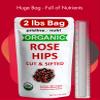 2 lb (32 oz) 100% USDA Organic Rose Hips Dried Bulk, Rosehips Cut & Sifted Shells, 95% Seedless, European All Natural, Makes 140 Cups of Vitamin C Rich Tea (packaging may vary) view 3