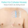 50Pcs Waterproof Shower Protector Bandage 4x4.7 inch for Chest Chemo Port Dialysis Catheter Shower Cover Hemodialysis Surgery Incisions Guard Bath Patch Transparent Film Clear Adhesive Wounds Dressing view 3