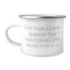 Cute Dental hygienist 12oz Camper Mug, Don't Trust a Dental Hygienist That, Present For Friends, Motivational Gifts From Boss, Toothbrush, Dental floss, Water pick, Toothpaste, Mouthwash, Teeth view 1
