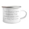 Cute Dental hygienist 12oz Camper Mug, Don't Trust a Dental Hygienist That, Present For Friends, Motivational Gifts From Boss, Toothbrush, Dental floss, Water pick, Toothpaste, Mouthwash, Teeth view 2