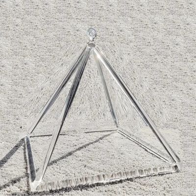 GREALY Crystal Singing Pyramid(5 inch- 12Inch) Gift for Sound Healing Meditation Sound Therapy Yoga Chakra Meditation Healing Accessories (Color : Crystal Pyramid, Size : 5inch)
