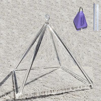 GREALY Crystal Singing Pyramid(5 inch- 12Inch) Gift for Sound Healing Meditation Sound Therapy Yoga Chakra Meditation Healing Accessories (Color : Crystal Pyramid+Bag, Size : 8 inch)