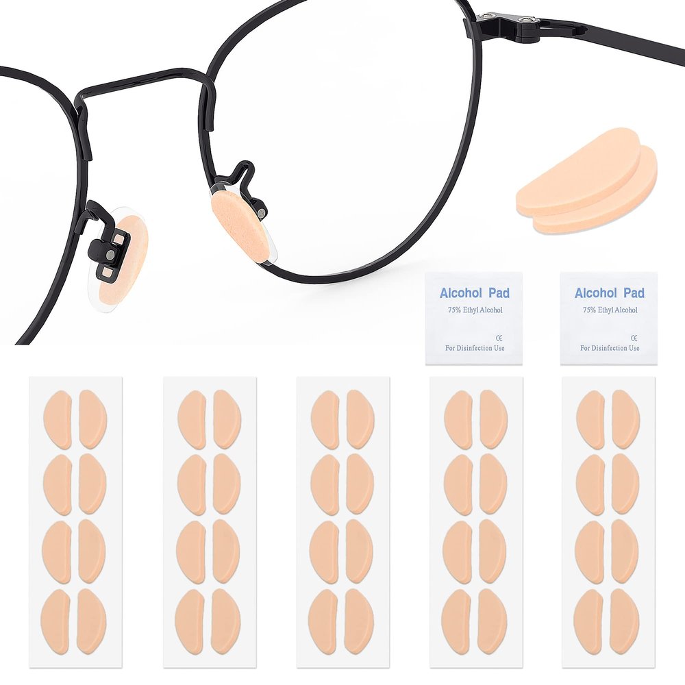 SooGree 20Pairs Soft Foam Nose Pads, 1.5MM Thick Cushion Self Adhesive Glasses Nose Pads Anti-Slip Nose Pieces Grips for Eyeglasses Sunglasses Reading Glasses, Comfortable Replacement Stick On Nosepad