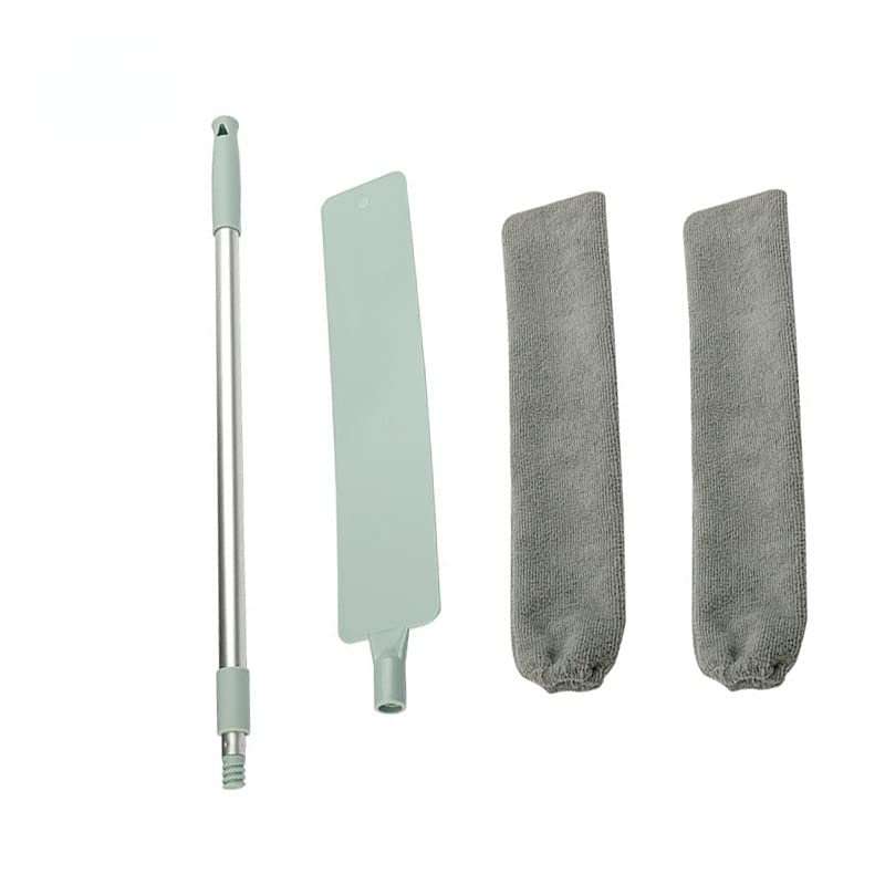Long Handle Mop Bedside Dust Brush Detachable Cleaning Duster Gap Cleaning Brush Sofa Furniture Gap Dust Cleaner Household Items (Color : 1 Rod 2 Cloths)