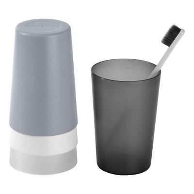ELLIAT Mouthwash Cup, Transparent Tooth Cup, Frosted Couple Cup, Creative Plastic Toothbrush Cup, Drinking Water, Washing Cup White