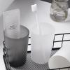 ELLIAT Mouthwash Cup, Transparent Tooth Cup, Frosted Couple Cup, Creative Plastic Toothbrush Cup, Drinking Water, Washing Cup White view 3