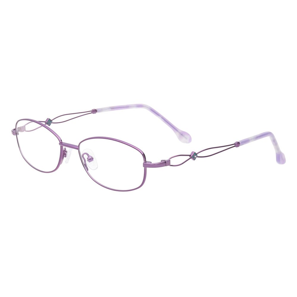 HELES Women's Full Rim Metal Alloy Reading Glasses Anti-Reflection Coating Single Vision Eyeglasses Reader-Purple||+3.50 Strength