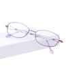 HELES Women's Full Rim Metal Alloy Reading Glasses Anti-Reflection Coating Single Vision Eyeglasses Reader-Purple||+3.50 Strength view 2
