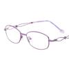 HELES Women's Full Rim Metal Alloy Reading Glasses Anti-Reflection Coating Single Vision Eyeglasses Reader-Purple||+3.50 Strength view 4