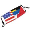 American Flag and Antigua and Barbuda Half Mask Protect Respiratory System Breathe with Peace of Mind Black view 4