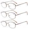 Eyekepper Classic Metal Frame Spring Hinged Arms Reading Glasses 3 Pair Valupac Metal Readers Brown view 1