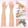 ZWSMS Silicone Crossdressing Gloves Realistic Female Skin Full Length Arm Hiding Scar Fake Hands Enhance Transgenders Cospl,Brown,with Fingernails view 2
