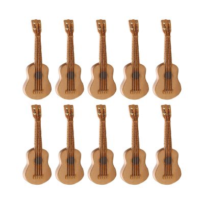 10pcs Mini Guitar Cake Topper Miniature Musical Guitar Cake Decoration For Baby Shower Birthday Wedding Music Themed Party Supplies