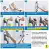 LEVERLOC 2 Pack Shower Grab Bars for Bathtubs and Showers, Easy to Install Suction Shower Handles for Bathroom Removable Handrails for Seniors Elderly Heavy Duty Safety Grip Waterproof Drill Free Gray view 2