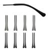 8 Pairs Eyeglass End Tips Ear Sock Pieces Anti-Slip Silicone Tube Holder Glasses Retainers Replacement Temple Tips Soft Silicone for Thin Metal Slim Eyeglass Legs(Black/Grey) view 1