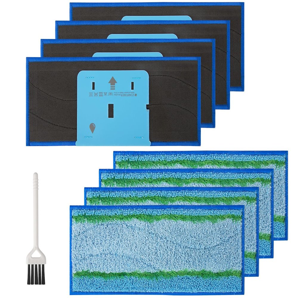 MXZONE 8 Pack M6 Mopping Wet Pads for iRobot Braava Jet m6 6110, 6012, 6112, 6113, Ultimate Robot, Wet Mopping Pads Compatible with Braava Jet m Series, Washable and Reusable Roomba Mop Pads