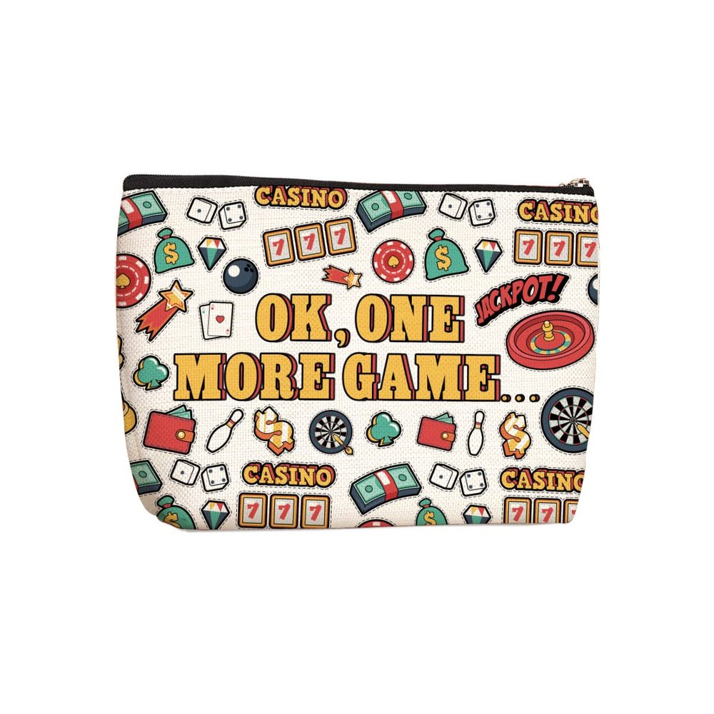 Funny Gambling Gifts Gambler Lover Gift Makeup Bag Weekenders Bag for Women Friends Her Gambling Lover Gift Christmas Birthday Gifts for Female Gamble