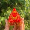 XLDECOR Crystal Ball Pyramid Stone with Tree of Life Symbol, Positive Energy Chakra Healing Stone Reiki Pyramid Decoration for Meditation, Spiritual Healing, Office Feng Shui,Q3-3.14in view 1