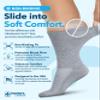 Doctor's Select Diabetic Socks for Men - 4 Pairs Crew Neuropathy Socks for Men | Black, White, Light Gray, Gray | Diabetic Socks for Men 9-12 | Moisture Management view 2