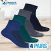 Doctor's Select Diabetic Socks for Men - 4 Pairs Diabetic Ankle Socks for Men | Navy, Green, Blue, Gray | Non Binding Mens Diabetic Socks for Moisture Management view 4