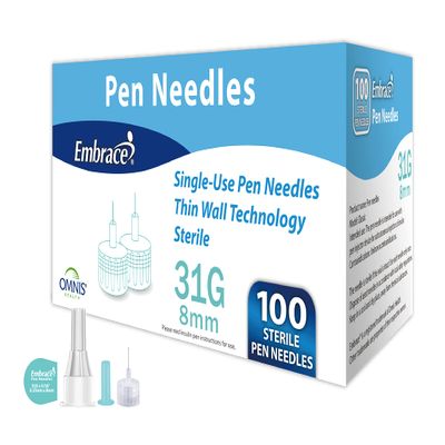 Embrace Insulin Pen Needles (31G 8mm)