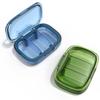 2 Pack 3 Compartment Small Pill Box, Moisture Proof Case, Travel Organizer for Pocket Purse, Daily Portable Medicine Vitamin Container, Fish Oil and Supplement Storage view 1