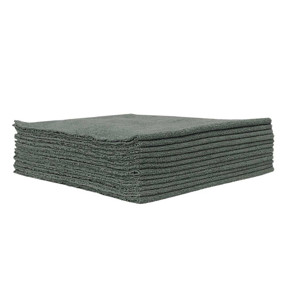 Detailer's Preference Microfiber Towels, Dual Pile Terry Weave, Lint-Free, Streak-Free, 300 GSM, All-Purpose for Auto Detailing, Polishing, Drying, Machine Washable,12"x24", 12-Pack, Gray
