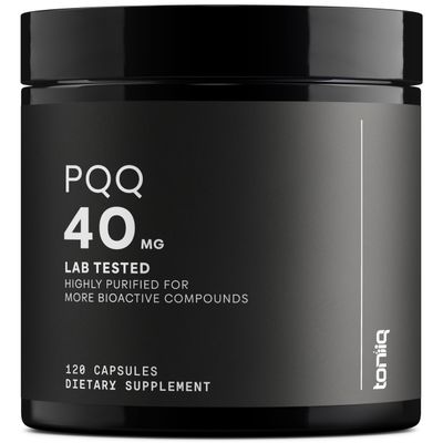 Toniiq 99%+ 40mg Supplement - Ultra High Purity PQQ 40mg Concentrated Formula - PQQ 40 mg 120 Capsules - Pyrroloquinoline Quinone Supplement - 1 Capsule Serving - Vegetarian Capsules