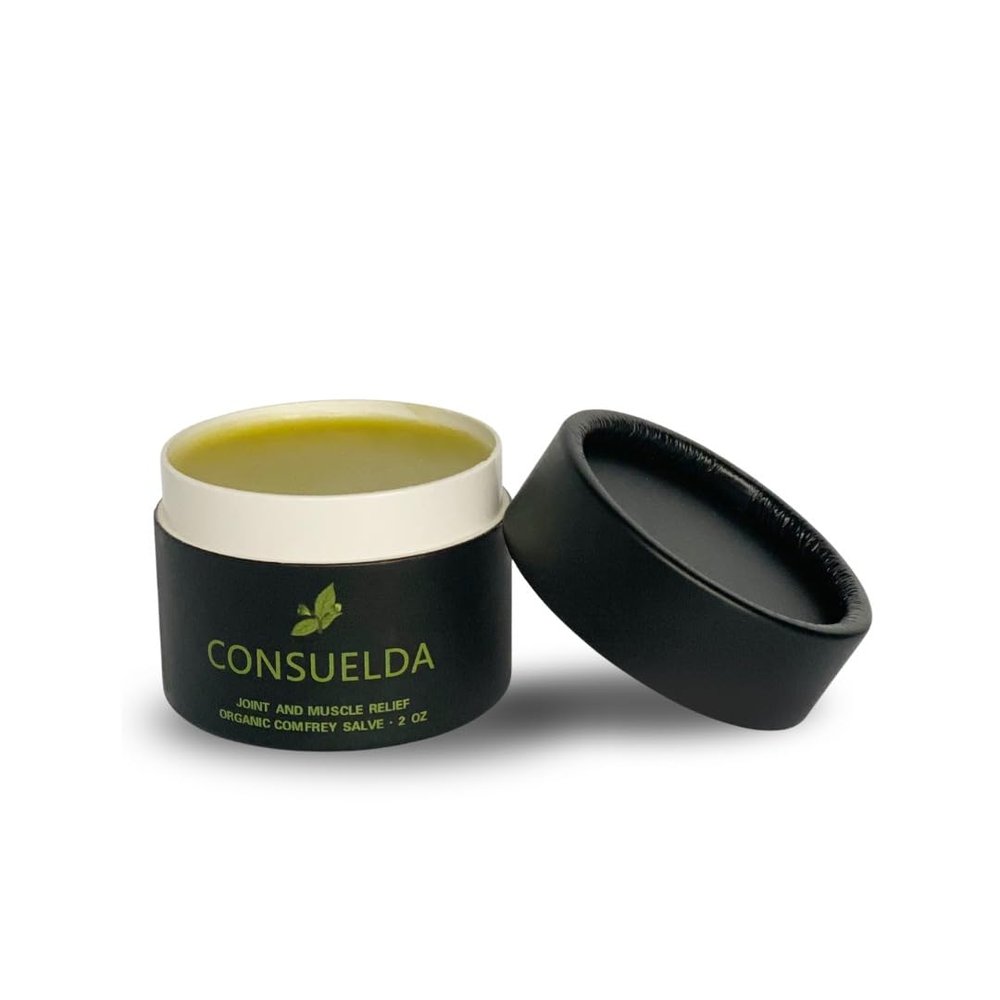 Consuelda Comfrey Salve Traditional Herbal Formula for Muscles & Joints, Plant-Based Recovery Support, Handcrafted Small Batch Balm, 2 oz