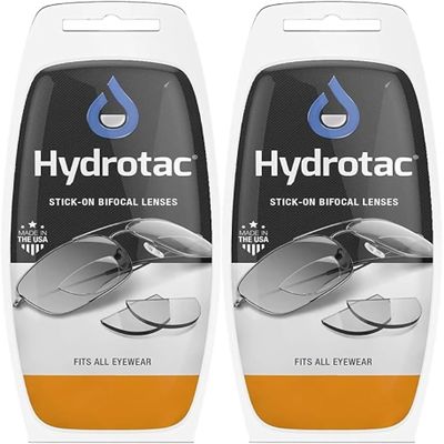 Calabria Hydrotac OPTX 20/20 Stick On BiFocal Lens +3.00 2Pack Men Women Magnifying Bi-Focal Reusable Reader Adhesive Clear