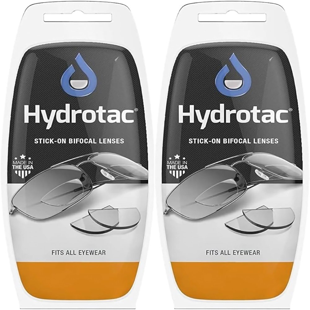 Calabria Hydrotac OPTX 20/20 Stick On BiFocal Lens +3.00 2Pack Men Women Magnifying Bi-Focal Reusable Reader Adhesive Clear