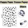 30pcs Tissue Paper Sheets, 20x14in Dog Paw Tissue Paper Cute Tissue Paper Bulk for Packaging Christmas Wedding Birthday Party DIY Crafts Arts (White Background) view 2