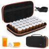 32 PCS Empty Pill Bottles with Carrying Case for Prescription Medication, 8DR Plastic Prescription Bottle with Child Proof Caps, Push Down and Turn, Prescription Vial, Medicine Container view 1