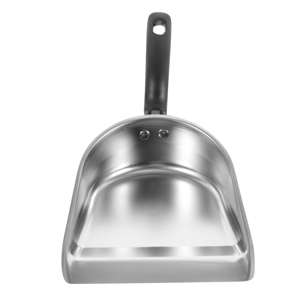 DOITOOL Handheld Dustpan Home Cleaning Tool Metal Kitchen Scoop Hand Shovel Silver Dustpan Home Metal Cleaning Pan Feed Scoops Small Refrigerator Stainless Steel Child Coffee Beans