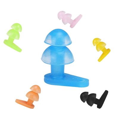 6 Pairs Reusable Swimming Ear Plugs Kids Ear Protectors Case Assorted Colors