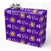 InterestPrint Custom Name Father's Day Wrapping Paper #1 Dad Black 1 Photo Purple Personalized Wrap Paper for Men Daddy Husband Greeting Gift Wrap Paper Folded Flat on Father's Day Birthday view 1