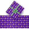 InterestPrint Custom Name Father's Day Wrapping Paper #1 Dad Black 1 Photo Purple Personalized Wrap Paper for Men Daddy Husband Greeting Gift Wrap Paper Folded Flat on Father's Day Birthday view 2