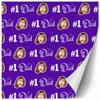 InterestPrint Custom Name Father's Day Wrapping Paper #1 Dad Black 1 Photo Purple Personalized Wrap Paper for Men Daddy Husband Greeting Gift Wrap Paper Folded Flat on Father's Day Birthday view 3