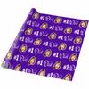 InterestPrint Custom Name Father's Day Wrapping Paper #1 Dad Black 1 Photo Purple Personalized Wrap Paper for Men Daddy Husband Greeting Gift Wrap Paper Folded Flat on Father's Day Birthday view 4