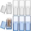 Dandat 8 Pcs Project Storage Case Portable Creative Storage Box Dental Toothpick Holder Floss Travel Case Transparent Flosser Dispenser Container for Teeth Cleaning Cotton Swab(Blue, White) view 1