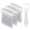 100PCS Plastic Sporks Disposable Individually Wrapped Spoons Forks Small Spork Mini Spoons Clear Plastic Sporks Disposable Utensils for Desserts Cakes Ice Cream for Party, Wedding, Picnics, Buffet view 1