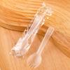 100PCS Plastic Sporks Disposable Individually Wrapped Spoons Forks Small Spork Mini Spoons Clear Plastic Sporks Disposable Utensils for Desserts Cakes Ice Cream for Party, Wedding, Picnics, Buffet view 2