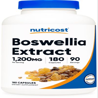 Nutricost Boswellia Extract 1,200mg Per Serving, 180 Capsules for 90 Servings Per Bottle - Standardized to 65% Boswellic Acid, Gluten Free and GMO Free, Vegan