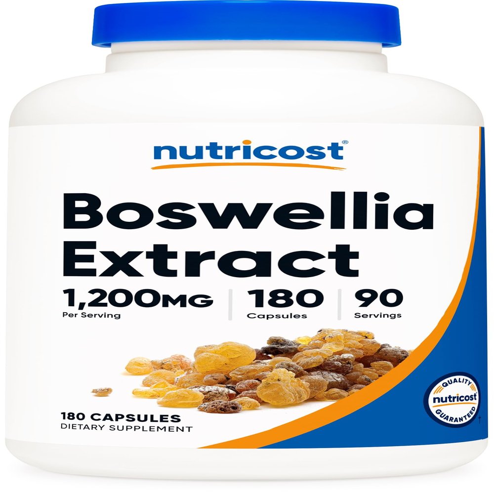 Nutricost Boswellia Extract 1,200mg Per Serving, 180 Capsules for 90 Servings Per Bottle - Standardized to 65% Boswellic Acid, Gluten Free and GMO Free, Vegan