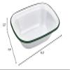 PacknWood 294ENBQ2619 37 oz & 10.2 x 7.5 x 2.2 in. Enamel Tray Dish White with Green Rim - 12 Piece view 2