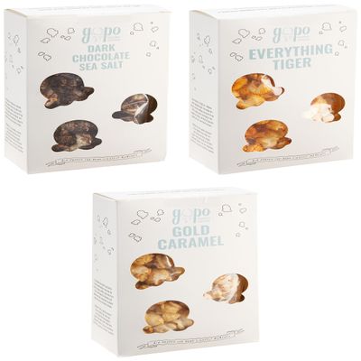 GoPo Gourmet Popcorn Sampler Variety Box Set | 3 Flavors | Air Popped | Snack Gift for All Ages (6 Flavor Boxes)