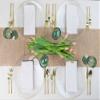 EcoQuality 13" inch Round Charger Hammered Translucent Clear Plastic Plates with Gold Rim - China Like Party Plates, Heavy Duty Large Disposable Dinner Salad Plate Weddings, Serveware (8 PACK) view 4