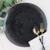 EcoQuality 13" inch Round Charger Hammered Translucent Black Plastic Plates - China Like Party Plates, Heavy Duty Large Disposable Dinner Plates, Reusable Salad Plate, Weddings, Serveware (44 PACK) view 2