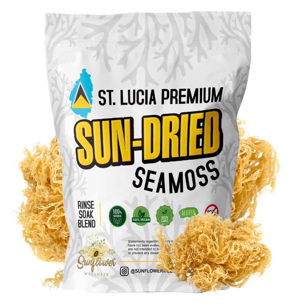 Sunflower Wellness Gold Irish Sea Moss  Organic, Raw, Wildcrafted & Sun-Dried from St. Lucia | Makes 6490 fl oz Gel  Mineral-Rich Vegan Superfood for Energy, Immunity & Skin  4 oz